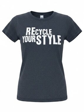 “RECYCLE YOUR STYLE ” Plato’s Closet Staff Tee Shirt Dark Gray Size Small